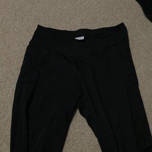 Crossed waist leggings with pockets